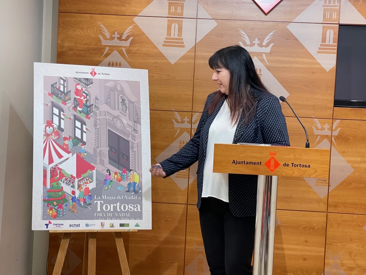La regidora de comerç, Sònia Rupérez ha presentat la Fira de Nadal 2023 a Tortosa 