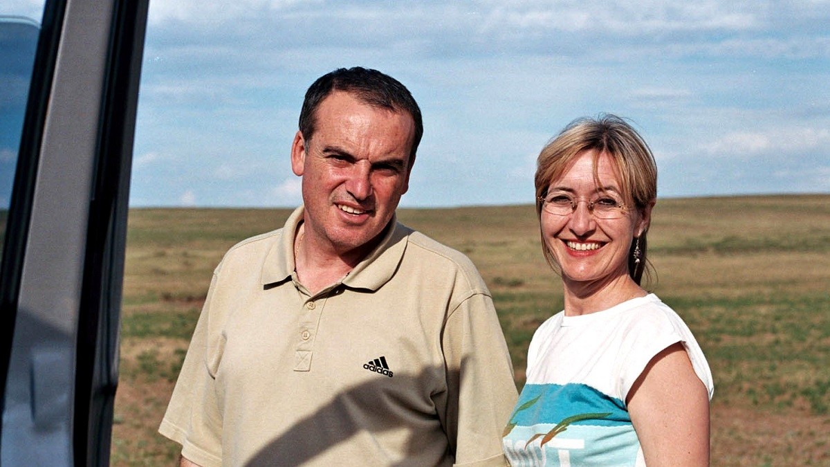 L’Enric i la Mayte a Mongòlia l'any 2004