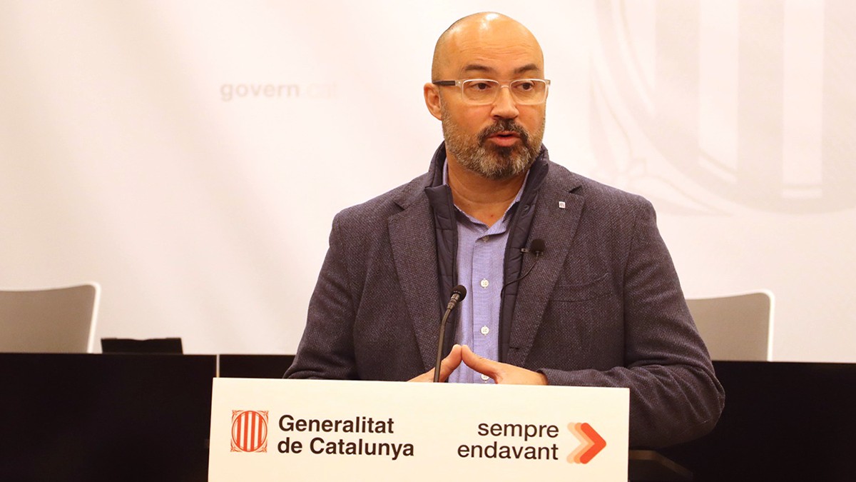 El delegat del Govern, Albert Salvadó, en la roda de premsa de presentació del pressupost, este dijous.