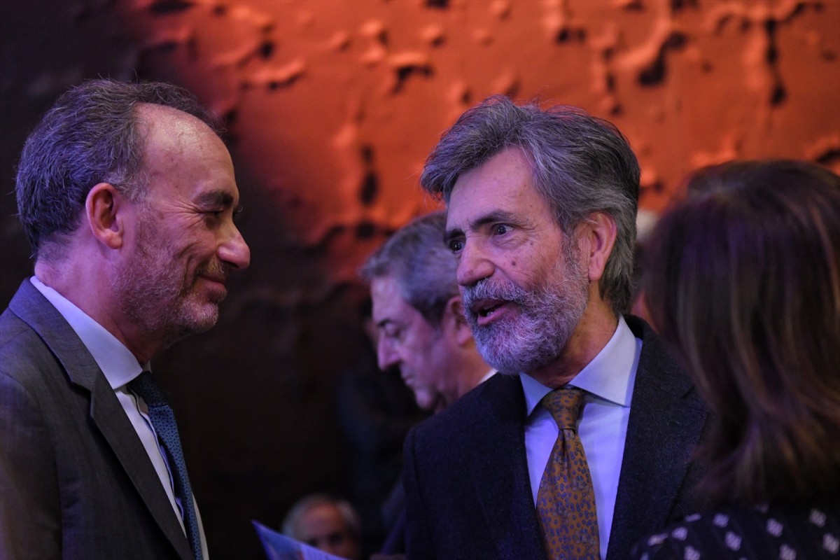 Manuel Marchena amb l'expresident del CGPJ, Carlos Lesmes, en un acte sobre la Constitució