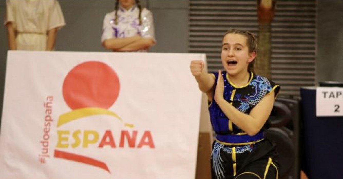 Laia Forcadell Selma durant durant el Campionat d'Espanya de Wushu