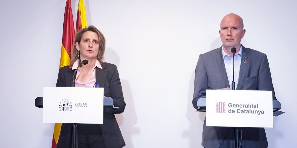 Trobada entre la Ministra per la Transició Ecològica, Teresa Ribera i el conseller Mascort a Amposta 