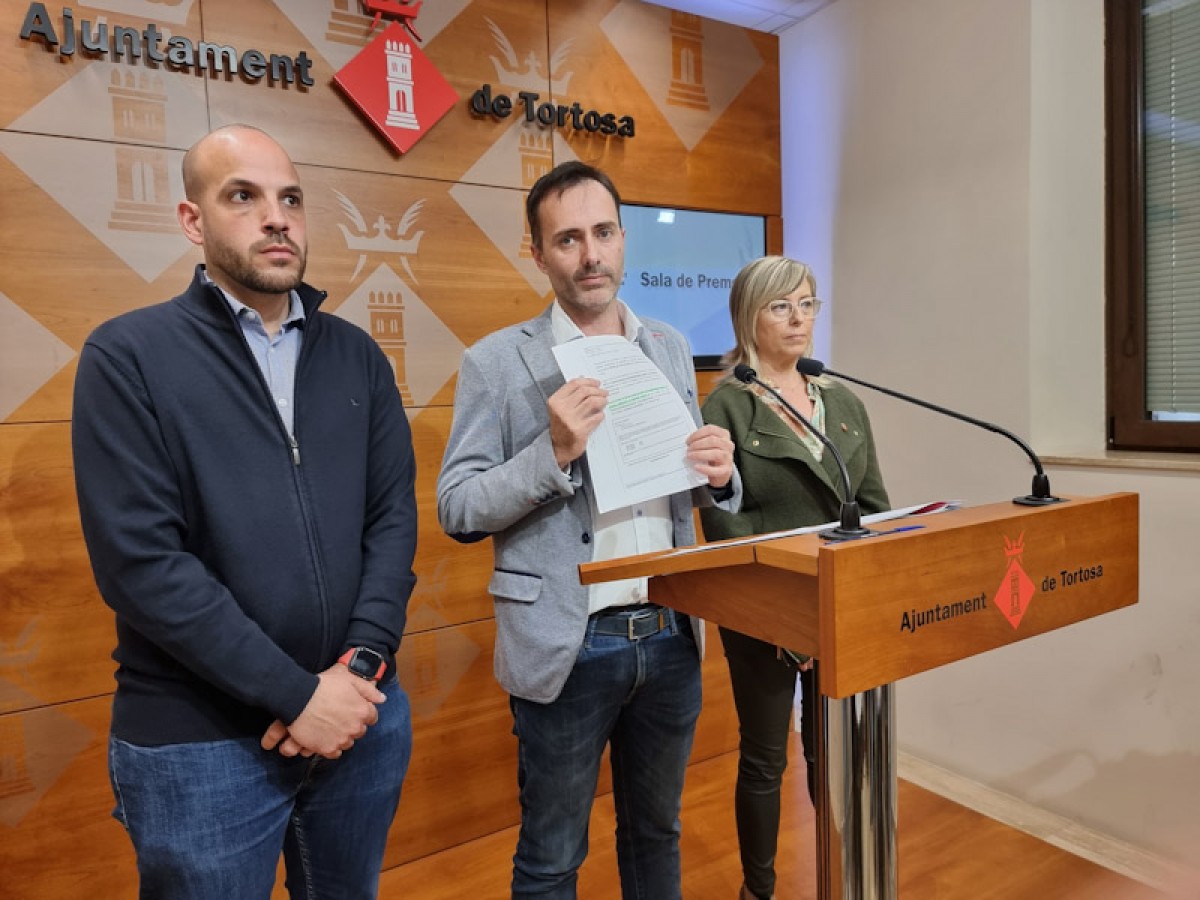 Roda de premsa de l'Ajuntament de Tortosa per explicar les novetats judicials respecte al Cas Efial 