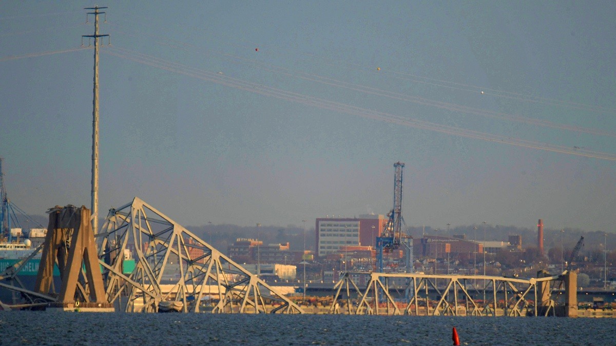 Les restes del pont esfondrat a Baltimore
