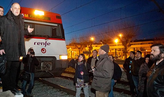 Una de les mobilitzacions per la millora del tren a Torelló