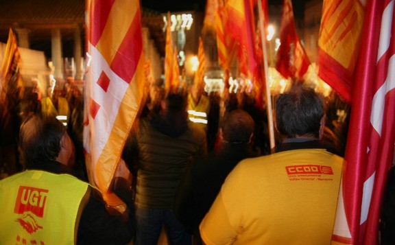 Imatge d'arxiu d'una mobilització convocada pels sindicats.