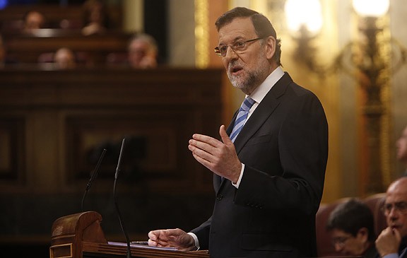 El president del govern espanyol, Mariano Rajoy, durant el debat de política general.