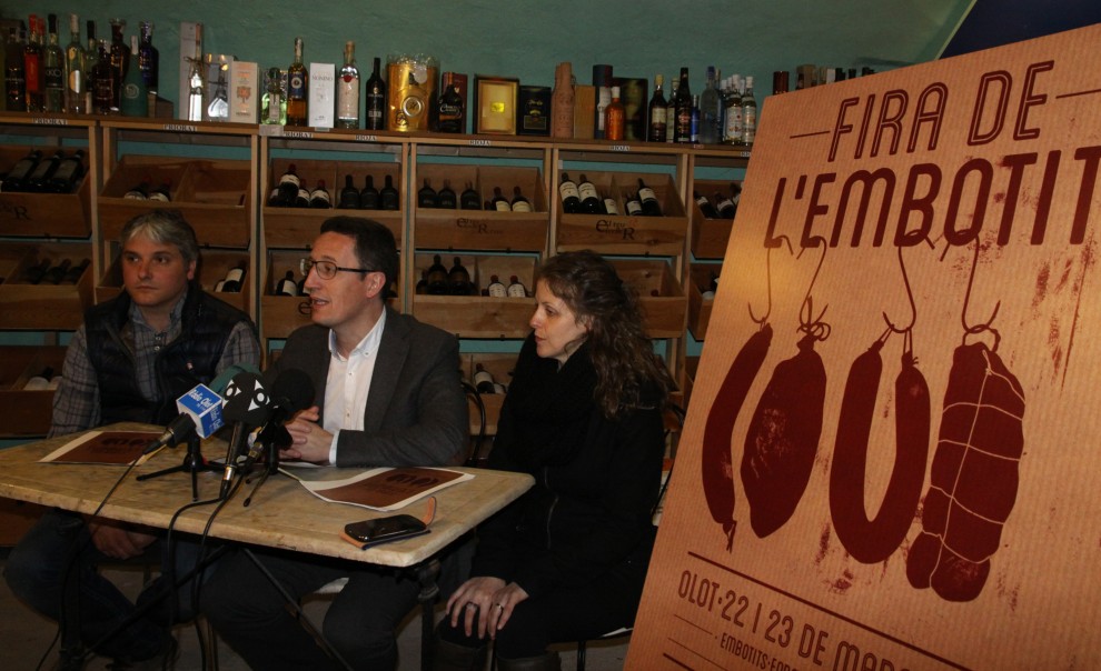 Jordi Vilarrasa, Estanis Vayreda i Neus Giménez a la presentació de la Fira