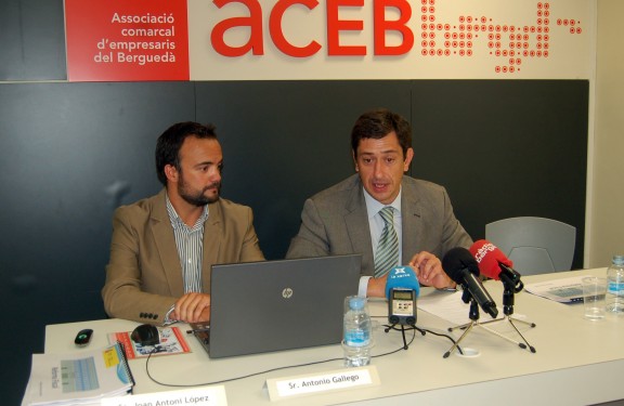 El regidor del PP a Berga, Joan Antoni López Noguera, i el diputat popular al Congrés Antonio Gallego